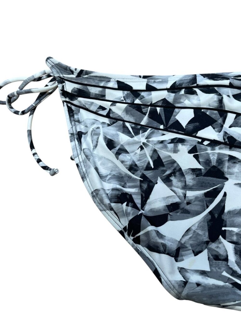 Athleta Womens Geometric Bikini Bottom With Adjustable Side Ties Size Large Blac - Picture 7 of 8